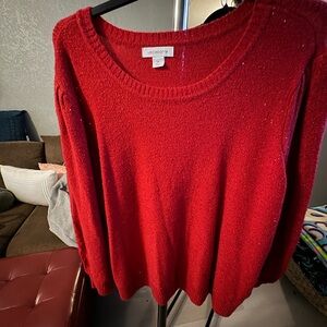 Red Women's Sparkle Sweater